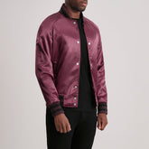 Yaken Maroon Leather Varsity Jacket